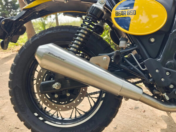 Powerage Exhaust Slip-On Exhaust for RE BEAR 650 with de-cat Pipe – Cone Type - Image 2
