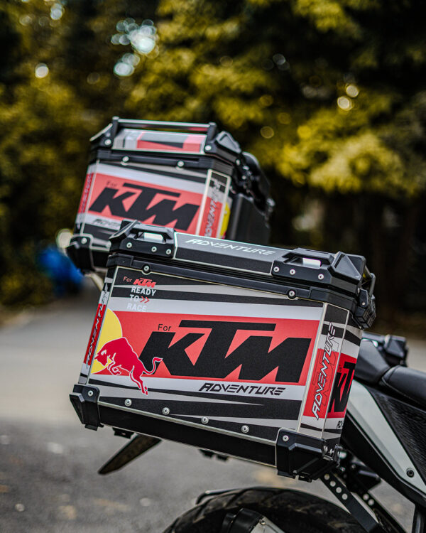 LGP Premium Aluminium KTM Graphics Top Box & Panniers - Image 3