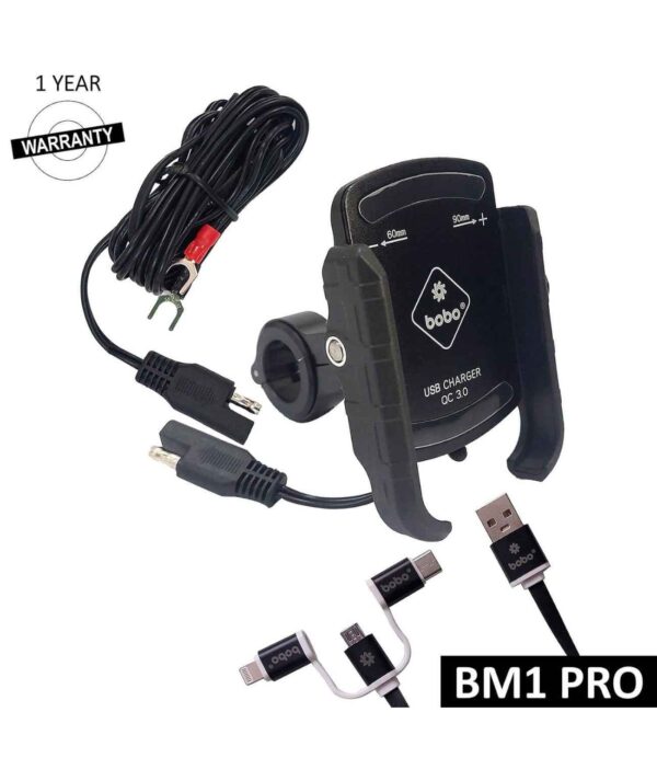 BOBO BM1 Pro Motorcycle Phone Holder (with fast USB 3.0 charger) - Image 3