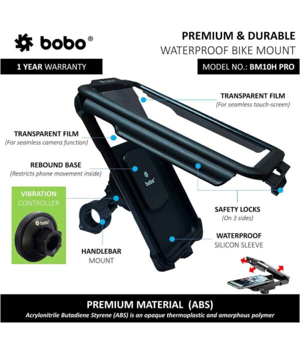 BOBO BM10H Pro Motorcycle Phone Holder - Image 4