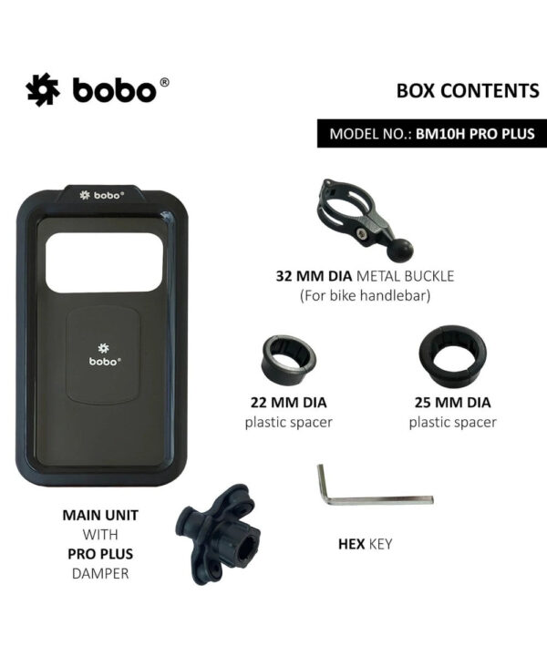 BOBO BM10H PRO PLUS Fully Waterproof Bike / Cycle Phone Holder with PRO PLUS Vibration Damper Motorcycle Mobile Mount - Image 3