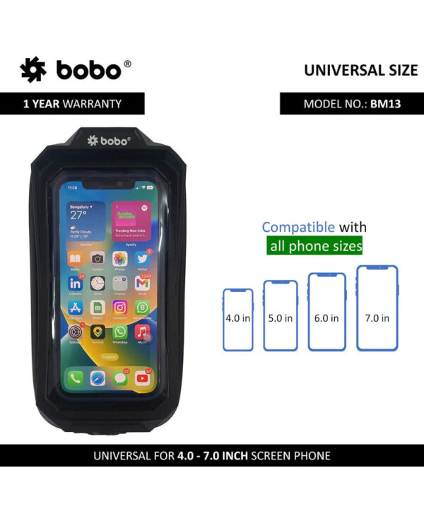 BOBO BM13 Waterproof Zip Box Bike / Cycle Phone Holder Motorcycle Mobile Mount - Image 3