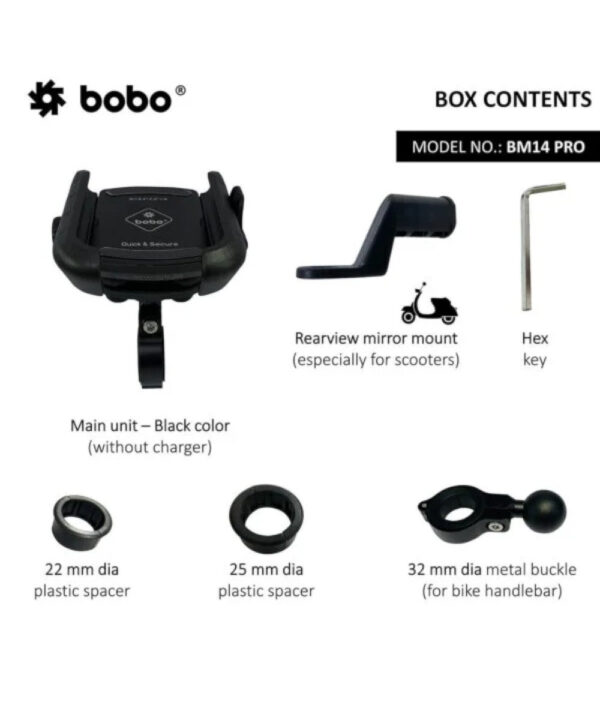 BOBO BM14 PRO X Quick Release with PRO X Vibration Controller Enhanced BM4 PRO Bike / Cycle Phone Holder Motorcycle Mobile Mount - Image 4