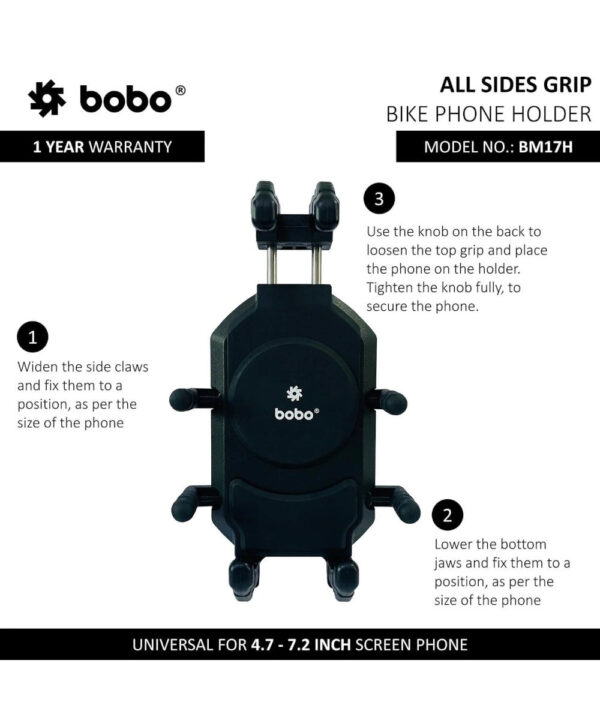 BOBO BM17 Anti-Vibration Bike / Cycle Phone Holder Motorcycle Mobile Mount - Image 4