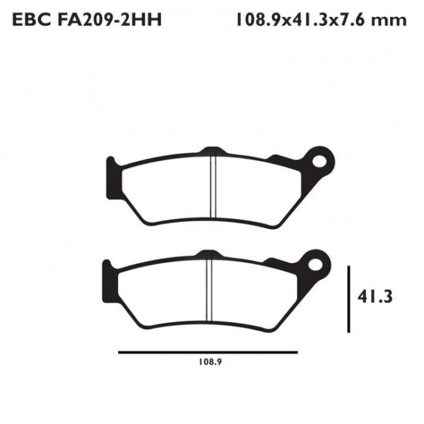 EBC Double-H Sintered Front Brake Pads for Royal Enfield Continental GT (FA209/2HH) - Image 3
