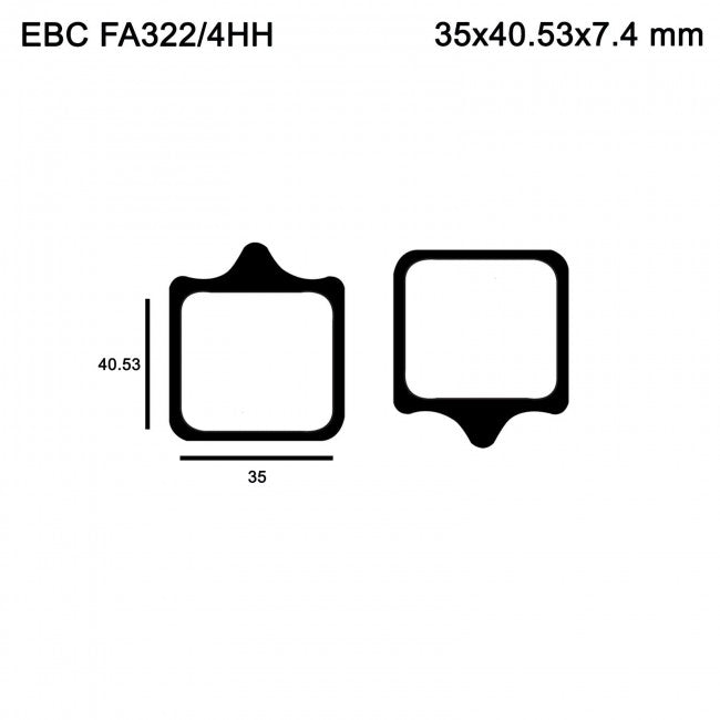 EBC Double-H Sintered Front Brake Pads for Benelli TNT 600 I & GT (FA322/4HH) - Image 3