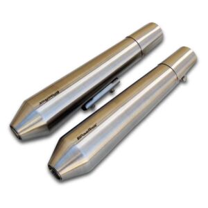 Powerage Slip-Ons Exhaust For RE 650 Twins Brushed Steel Finish - Short
