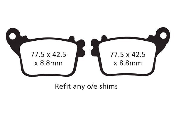 EBC Double-H Sintered Rear Brake Pads for Honda CBR 1000RR Fireblade (FA436HH) - Image 3